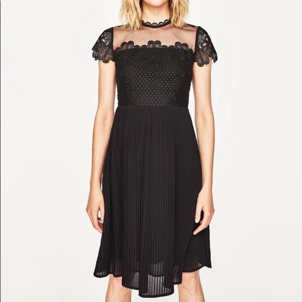 ZARA guipure lace midi dress